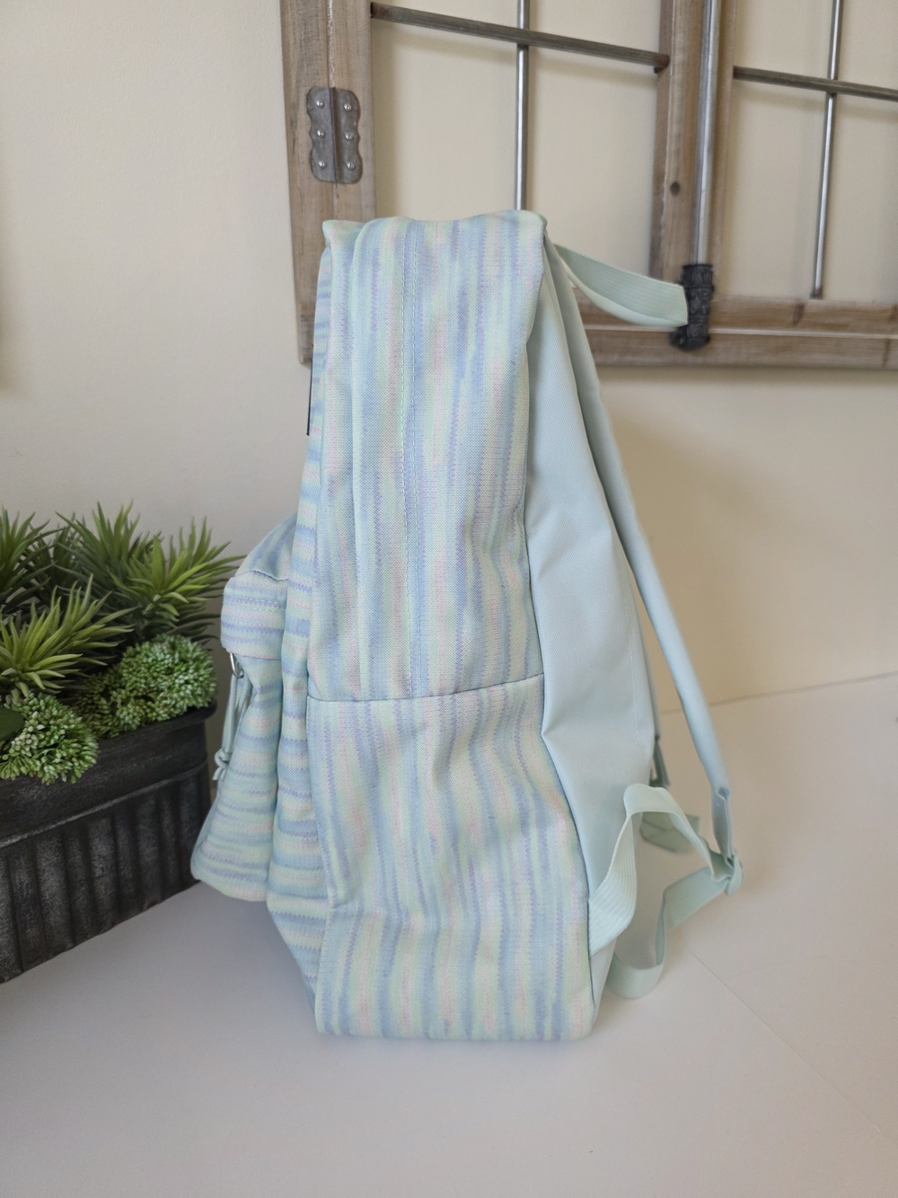 JanSport SuperBreak One Backpack 70's Space Dye Fresh Mint Colorway - Picture 4 of 8